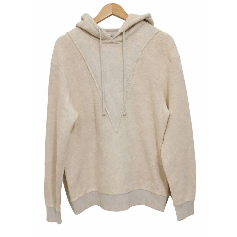 J wanderson mens large beige cream hoodie pullover sweatshirt cream longsleeve